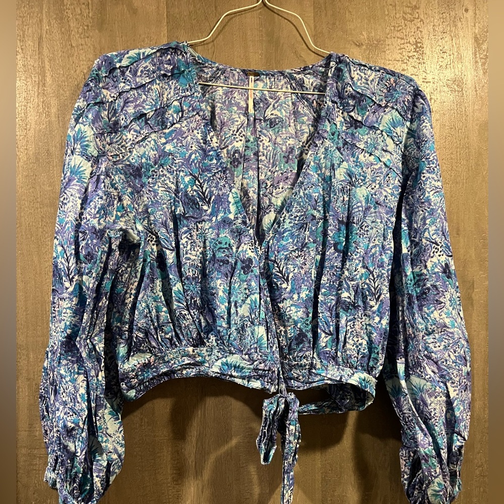 Size Small Free People Blue and White Blouse